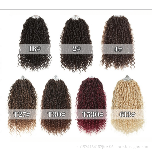 18" Goddess Locs Crochet Hair Extensions Synthetic Twist Braids Hair Locks Crochet braids For Women 24 Strands Golden